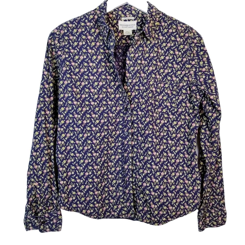 Ralph Lauren Denim & Supply RL Navy Floral Cotton Shirt - Size M